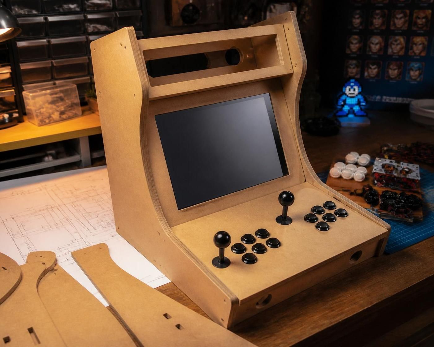 découvrez comment fabriquer une mini borne d'arcade avec des plans détaillés, un projet diy complet et l'intégration de mame bartop pour revivre les jeux rétro chez vous.